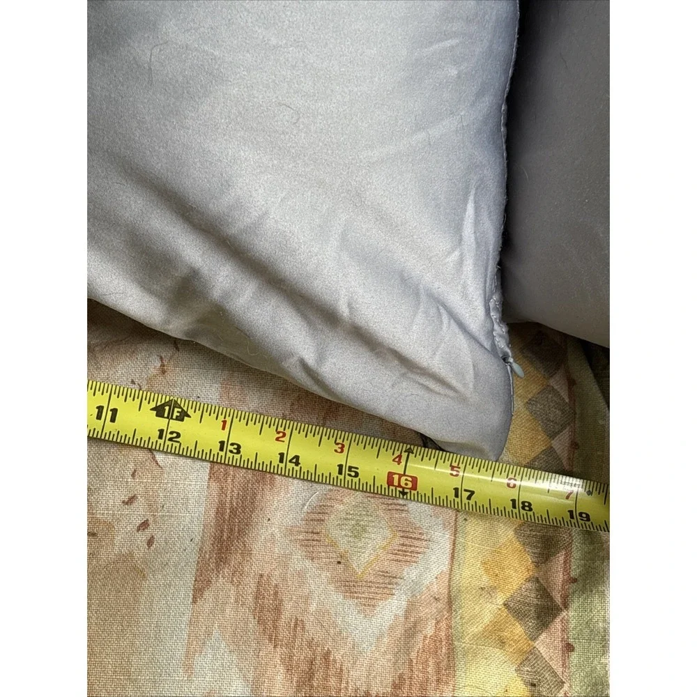 Gray Pillows Feather Set of 2 18x18 Square Geometric Design